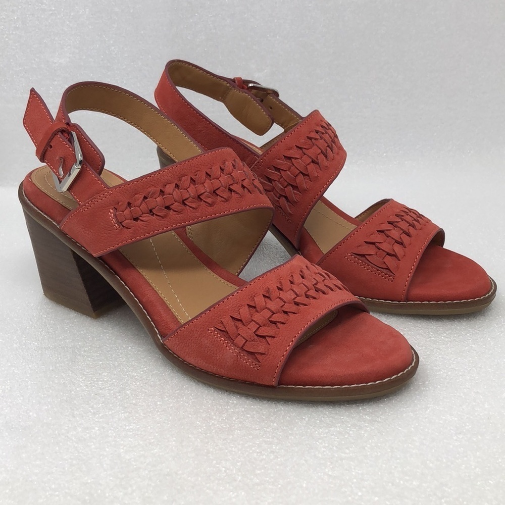Earth Heeled Sandals Leather ETANTY Medium Pink Size 9.5